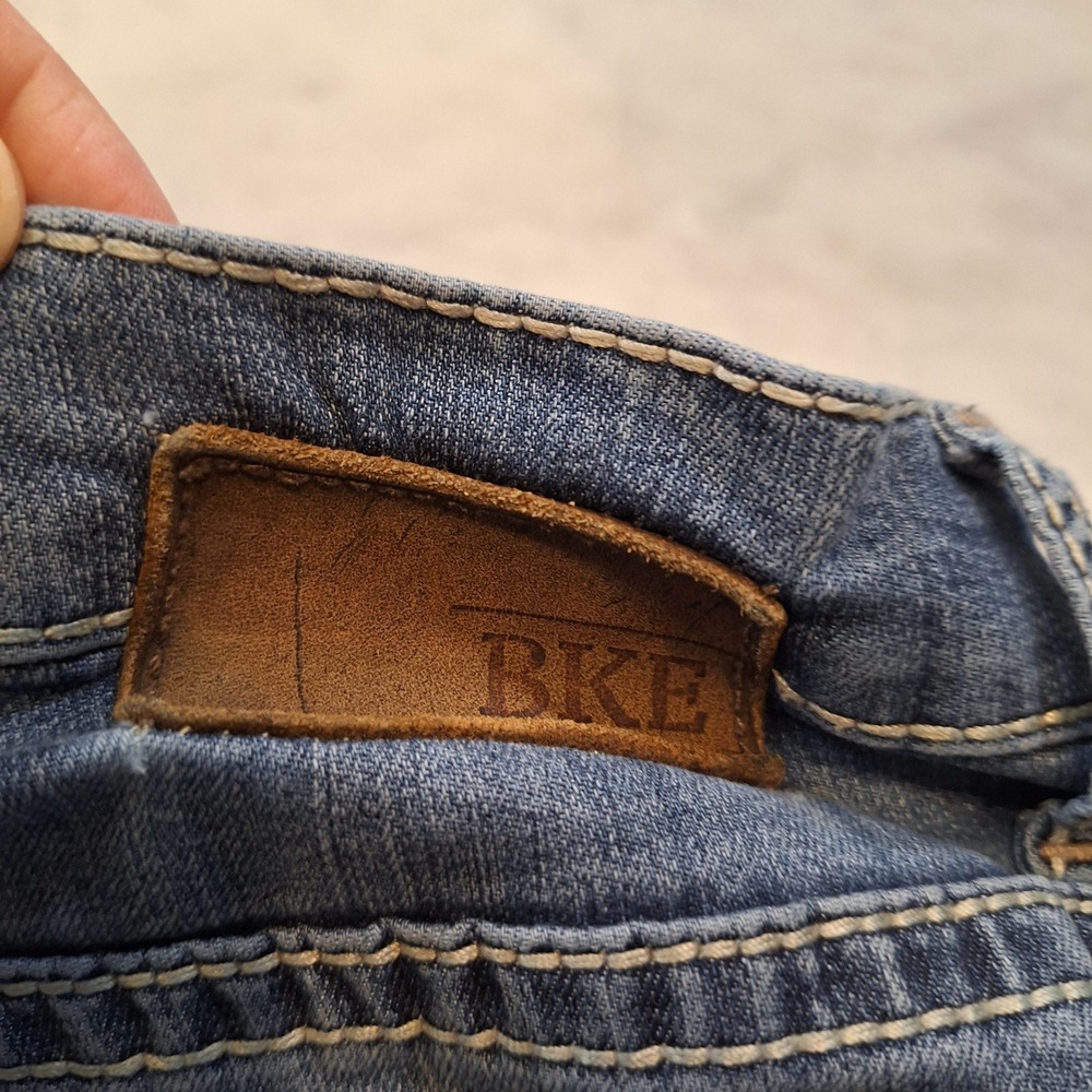 BKE Tyler Straight Leg Jeans‎ Mens 33R Medium Wash Contrast Stitch Denim Casual - Picture 9 of 11